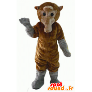 Marrone e grigio della mascotte scimmia con una lunga coda - MASFR23065 - Scimmia mascotte