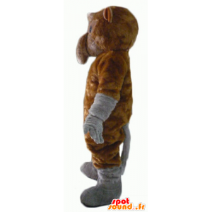 Mascot brown and gray monkey with a long tail - MASFR23065 - Mascots monkey