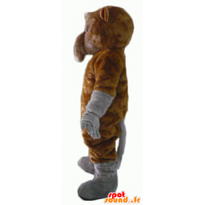 Mascot marrom e macaco cinza com uma longa cauda - MASFR23065 - macaco Mascotes