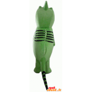 Fiskemaskot, grøn og sort væsen - Spotsound maskot kostume