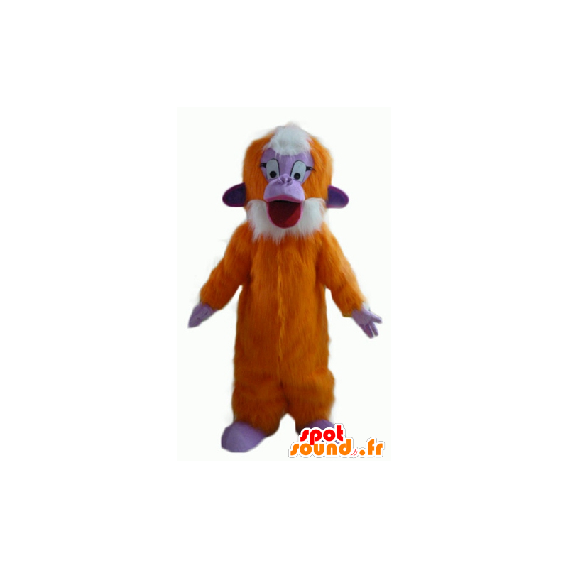 Orange monkey mascot, purple and white and hairy - MASFR23067 - Mascots monkey