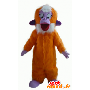 Oranje aap mascotte, paars en wit, allemaal behaard - MASFR23067 - Monkey Mascottes