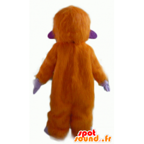 Orange monkey mascot, purple and white and hairy - MASFR23067 - Mascots monkey