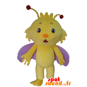 Farfalla mascotte, giallo e viola insetto - MASFR23069 - Mascotte farfalla