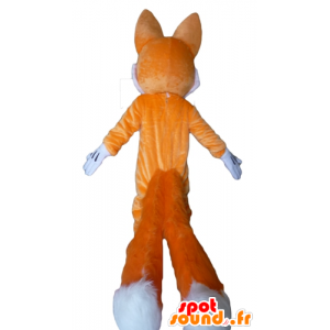 Laranja e branco mascote fox, olhos azuis - MASFR23074 - Fox Mascotes
