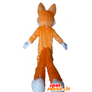 Orange and white fox mascot, blue eyed - MASFR23074 - Mascots Fox