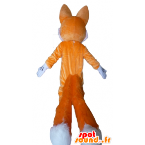 Orange and white fox mascot, blue eyed - MASFR23074 - Mascots Fox