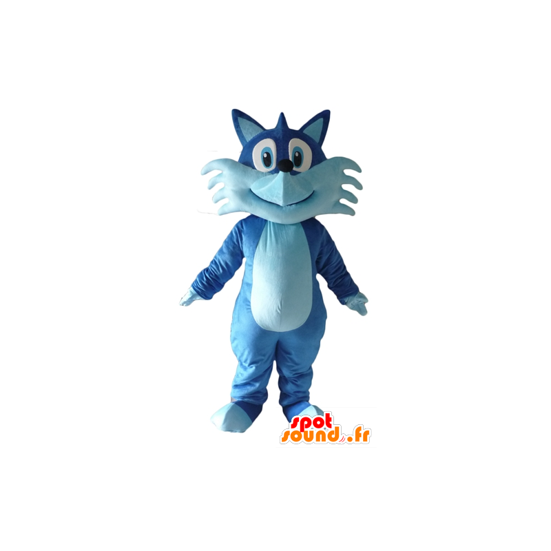 Mascot raposa azul bonito, bicolor, muito sorridente - MASFR23075 - Fox Mascotes