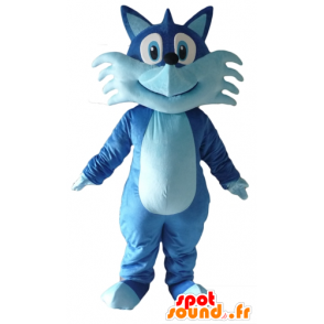 Mascot raposa azul bonito, bicolor, muito sorridente - MASFR23075 - Fox Mascotes