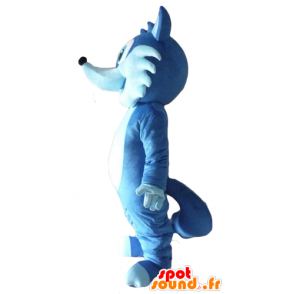 Maskot pěkný blue fox, bicolor, velmi usměvavý - MASFR23075 - Fox Maskoti