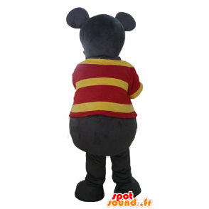 Divertido cinza mascote e do rato-de-rosa com uma camisa listrada - MASFR23076 - rato Mascot