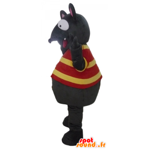 Fun Maskottchen grauen und rosa Maus mit einem gestreiften Hemd - MASFR23076 - Maus-Maskottchen