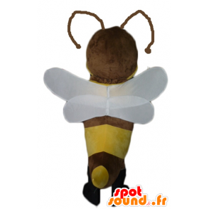 Marrone Mascotte e ape gialla, carina e femminile - MASFR23077 - Ape mascotte