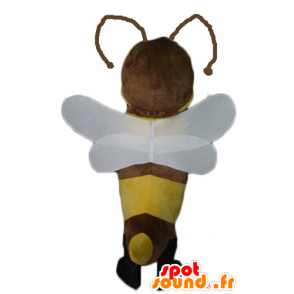 Mascot brun og gul bie, pen og feminin - MASFR23077 - Bee Mascot