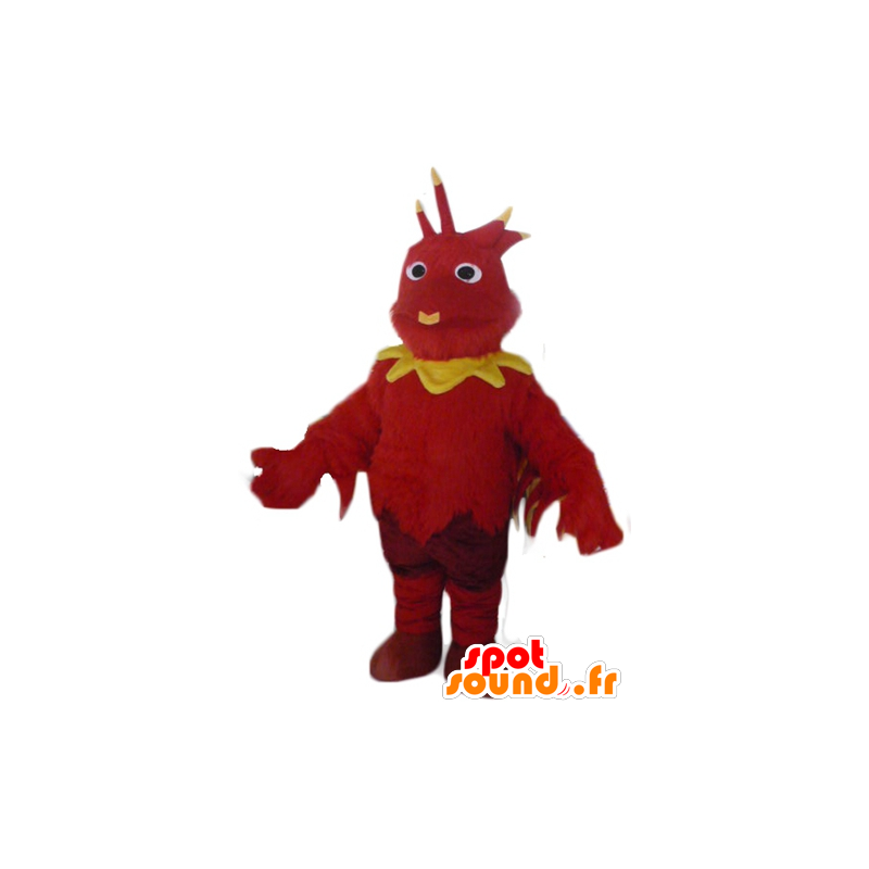 Draak mascotte, rode en gele vogel - MASFR23078 - Mascot vogels