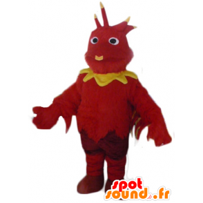 Mascotte de dragon, d'oiseau rouge et jaune - MASFR23078 - Mascotte d'oiseaux