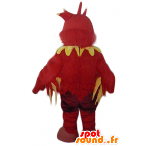 Dragon maskot, rød og gul fugl - Spotsound maskot kostume