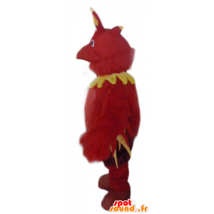 Dragon maskot, röd och gul fågel - Spotsound maskot