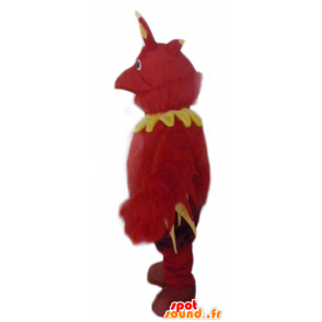 Dragon maskot, rød og gul fugl - Spotsound maskot kostume
