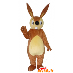 Mascotte large brown and beige rabbit - MASFR23081 - Rabbit mascot