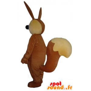 Mascotte large brown and beige rabbit - MASFR23081 - Rabbit mascot