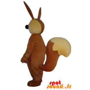 大きな茶色とベージュのウサギのマスコット-MASFR23081-ウサギのマスコット