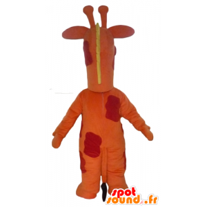 Giraffa mascotte arancio, rosso e giallo gigante - MASFR23083 - Mascotte di giraffa