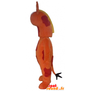 Giraffe mascot orange, red and yellow giant - MASFR23083 - Giraffe mascots
