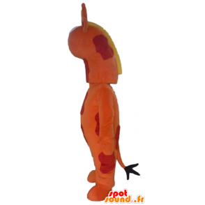 Mascotte de girafe orange, rouge et jaune, géante - MASFR23083 - Mascottes de Girafe