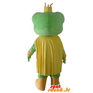 Mascot rã verde, amarelo e branco, com uma coroa - MASFR23084 - Forest Animals