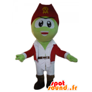 Pirate Mascot vihreä, valkoinen ja punainen asu - MASFR23086 - Mascottes de Pirates