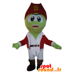 Mascotte de pirate vert, en tenue blanche et rouge - MASFR23086 - Mascottes de Pirates