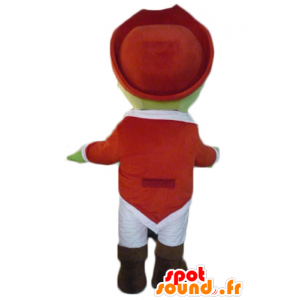 Verde mascote do pirata, branca e roupa vermelha - MASFR23086 - mascotes piratas