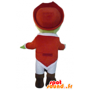 Mascotte de pirate vert, en tenue blanche et rouge - MASFR23086 - Mascottes de Pirates