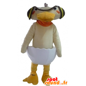 Mascota del pato Beige en una cáscara de huevo - MASFR23087 - Mascota de los patos