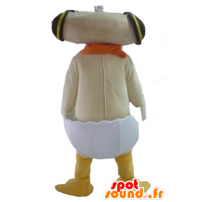 Mascote pato bege em uma casca de ovo - MASFR23087 - patos mascote