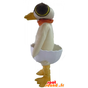 Beige duck maskot i et eggeskall - MASFR23087 - Mascot ender