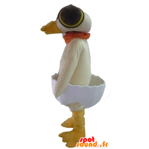Beige duck maskot i et eggeskall - MASFR23087 - Mascot ender