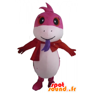 Mascot hübschen rosa und weiße Schlange, Erbse - MASFR23089 - Maskottchen der Reptilien