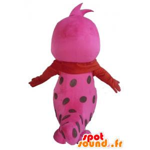Mascot mooie roze en witte slang, gevlekte - MASFR23089 - mascottes reptielen