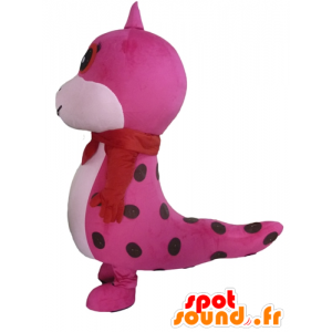 Mascot hübschen rosa und weiße Schlange, Erbse - MASFR23089 - Maskottchen der Reptilien