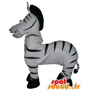 Zebra μασκότ μαύρο και άσπρο, πολύ ρεαλιστικό - MASFR23092 - ζώα της ζούγκλας