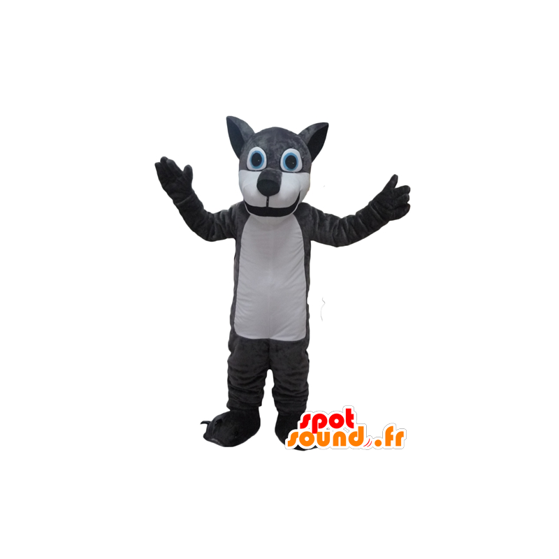 Reus wolf mascotte, grijs en wit - MASFR23093 - Wolf Mascottes