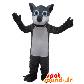 Giant Wolf mascot, gray and white - MASFR23093 - Mascots Wolf