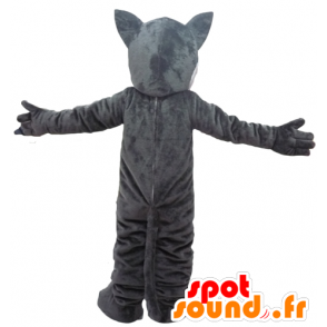 Mascotte de loup géant, gris et blanc - MASFR23093 - Mascottes Loup