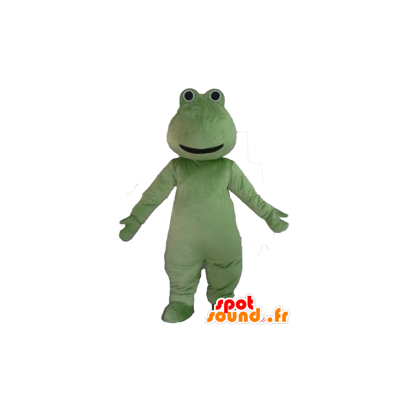Maskotka zielona żaba, bardzo uśmiechnięty - MASFR23096 - forest Animals
