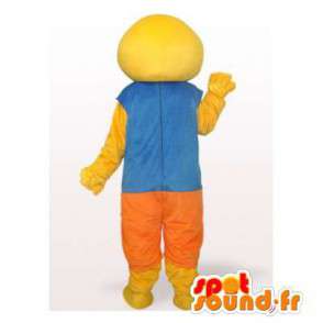 Amarelo boneco mascote língua para fora. terno amarelo - MASFR006557 - Mascotes homem