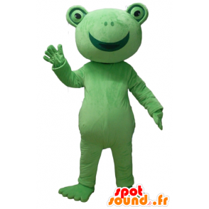 Green frog mascot, very cheerful - MASFR23104 - Animals of the forest