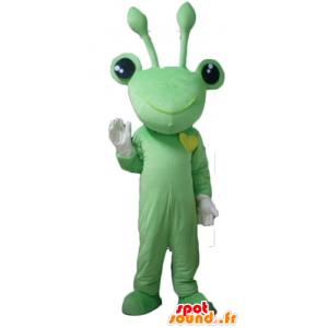 Green frog mascot, very funny with antennae - MASFR23105 - Animals of the forest