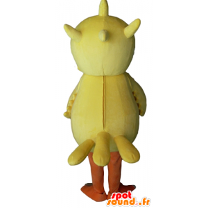 Mascote pintainho amarelo e laranja, olhos azuis - MASFR23107 - Mascote Galinhas - galos - Galinhas